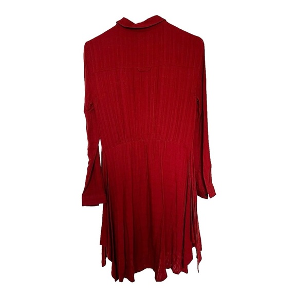 Anthropologie Maeve Bloomsbury Tie Front Shirt Dress Womens Size 4 ob465625 Rust - Picture 7 of 11